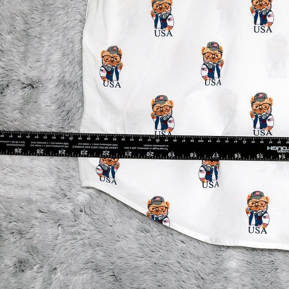 Denim & Flower Men's Button Up Shirt Short Sleeve Ricky Singh White Size XL - Picture 12 of 13